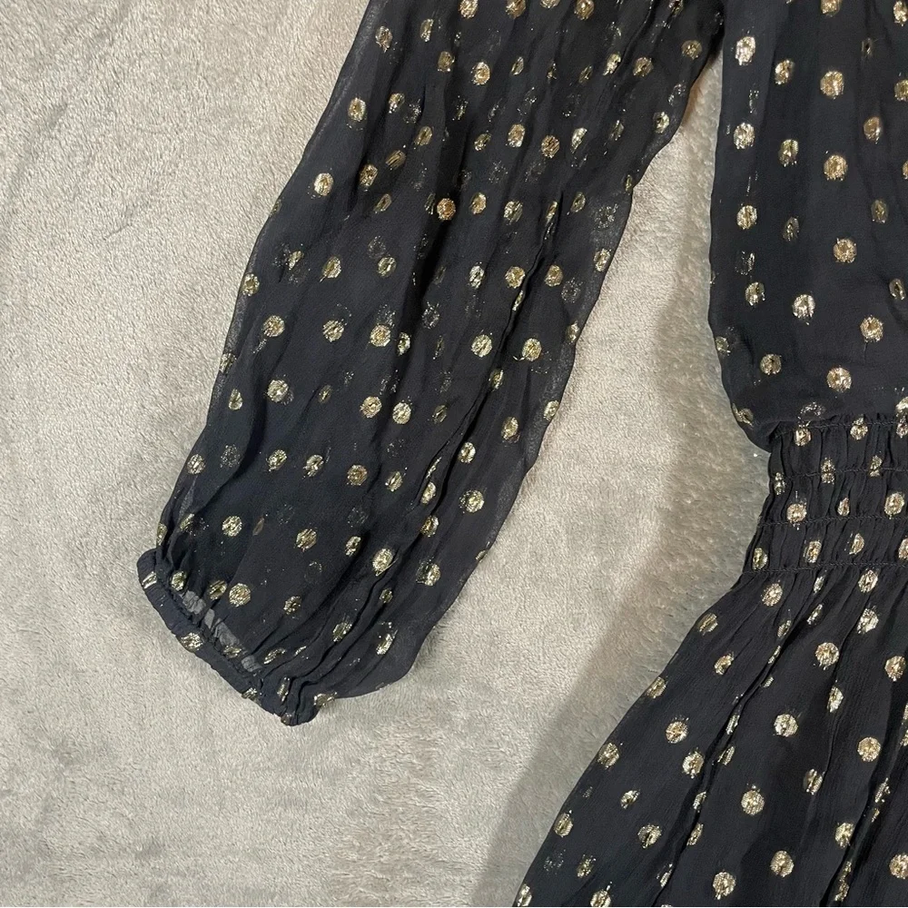 Velvet by Graham & Spencer Black and Gold Dress Size L - Picture 6 of 12